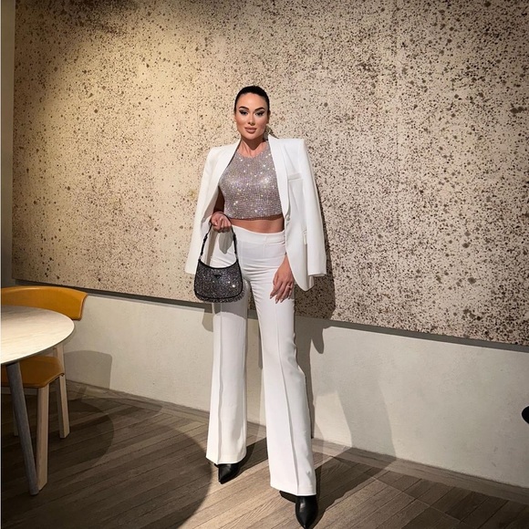 GORGEOUS ZARA NWT Open Back Rhinestone Top - Picture 6 of 14